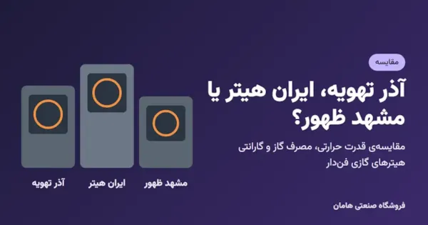 مقایسه‌ی هیترهای آذر تهویه، ایران هیتر و مشهد ظهور